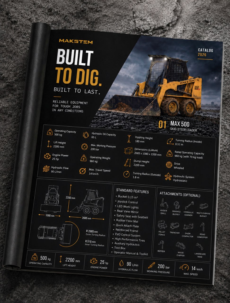 Product catalog and 3D visualization for a series of MAKSTEM compact loaders