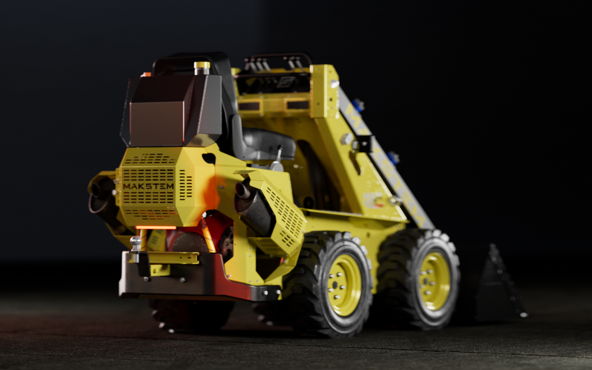Diesel MAX 450 wheeled loader — studio rear three-quarter view