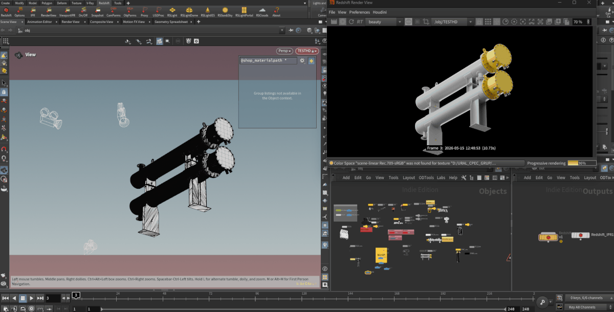 Industrial equipment visualization workflow in a 3D application