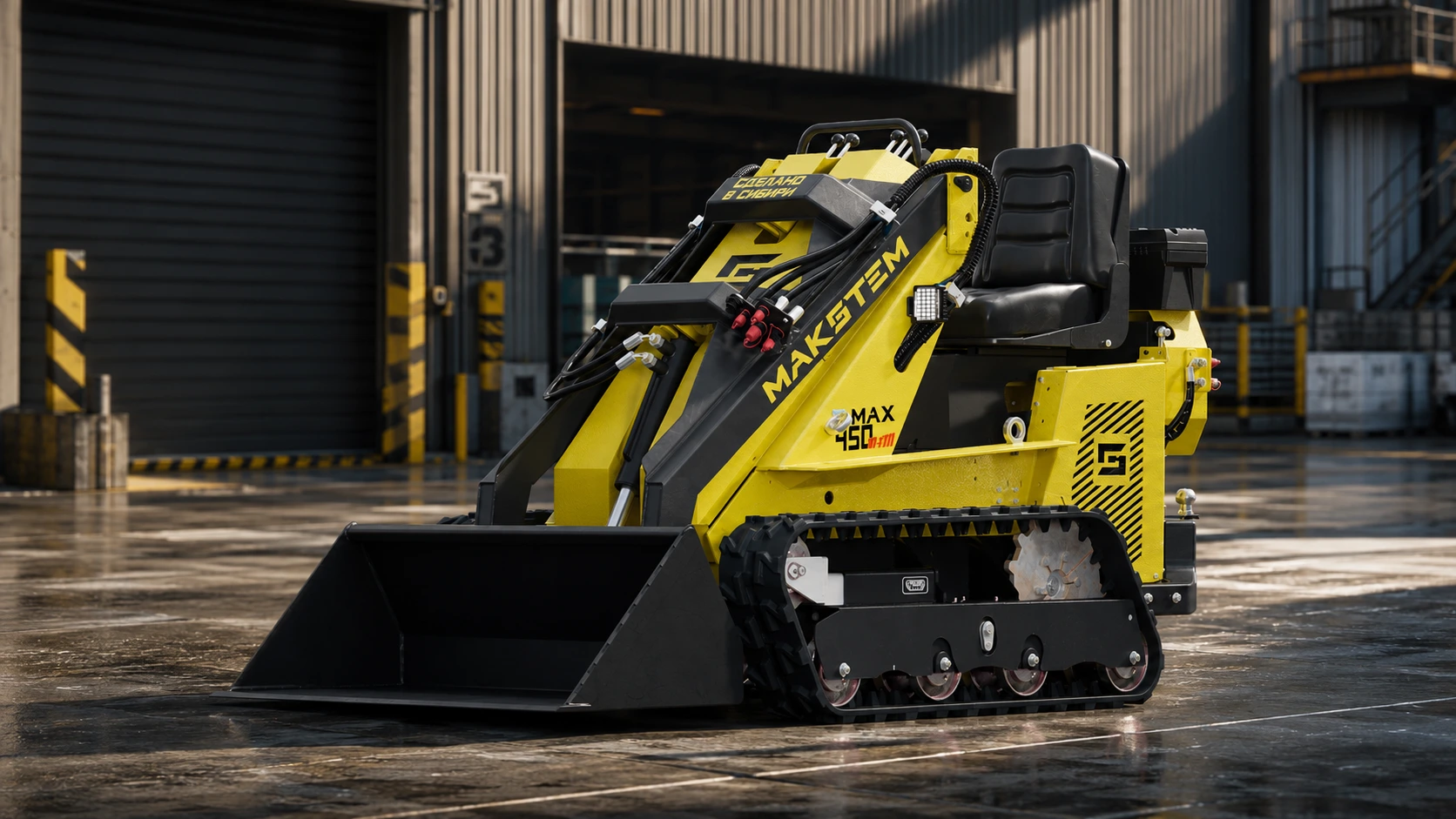 Photoreal MAX 450 compact loader visualization