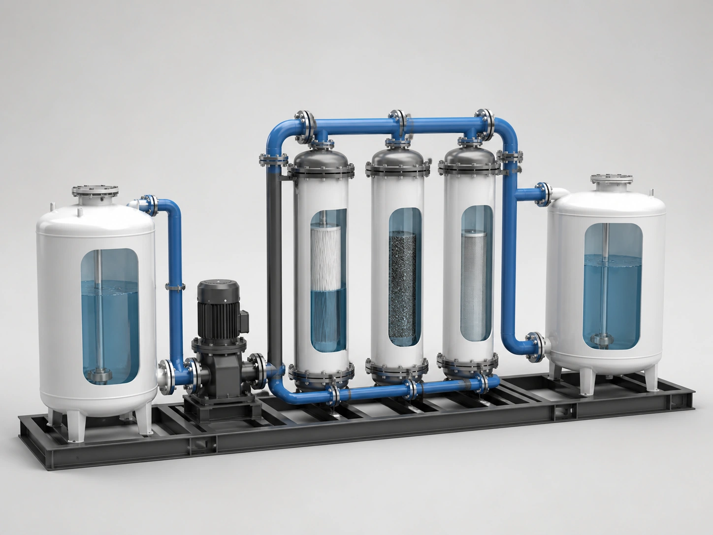 Concept illustration of a water filtration process