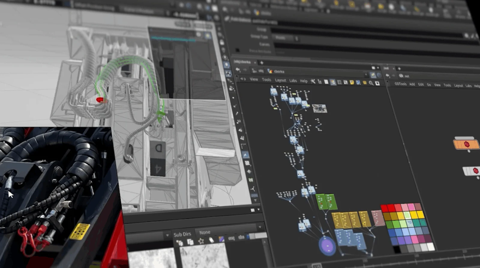 Procedural node-based workflow for the PROFI loader in Houdini