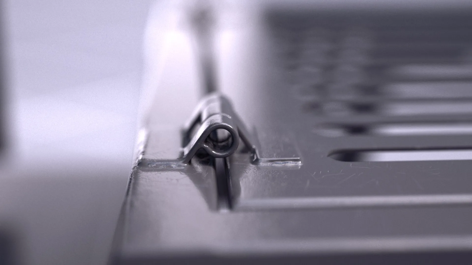 Close-up of a modeled welded joint on the PROFI loader body